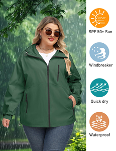 Imperméable à capuche pour femmes de <span class=keywords><strong>grande</strong></span> <span class=keywords><strong>taille</strong></span> à la mode en gros-<span class=keywords><strong>Veste</strong></span> de <span class=keywords><strong>randonnée</strong></span> extérieure pliable et légère, personnalisée en vrac - Product Image 6