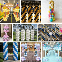 YACHEN Lot de 2 supports de ballons réglables de 2 m avec ballons pour décorations de fête prénatale, mariage, anniversaire