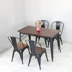 Set da pranzo tavolo e sedia moderno semplice in legno con tavolo da pranzo in metallo Set classico 4/6 posti mobili per la casa moderni