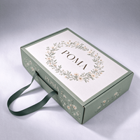 Boîte cadeau en carton ondulé, boîte d'expédition en papier, boîte à courrier personnalisée avec logo imprimé et poignée pour acheteurs B2B de cosmétiques et de vêtements