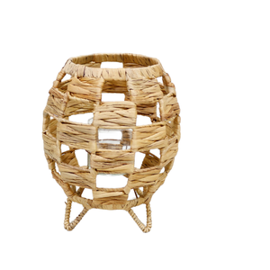 Portavelas Elegante Hecho a Mano con Jacinto de Agua, Ecológico y Sostenible, para Decoración del Hogar, Venta al por Mayor en Vietnam - Product Image 1