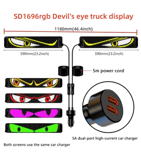 Camión coche diablo ojo LED Pixel Panel a todo Color iluminación inteligente tablero de desplazamiento Control remoto parabrisas mensajes CENTRO COMERCIAL - Product Image 4