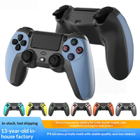 Manette de jeu sans fil personnalisée P4 4.0, gyroscope six axes, bande lumineuse, matériau ABS, compatible avec PC et Android