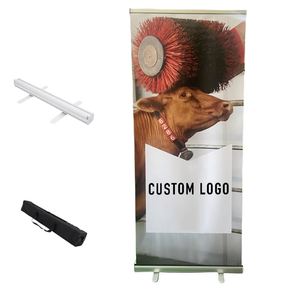 Custom Portable Lightweight Adjustable Retractable Roll Banner Stand Aluminum Alloy Frame for Trade <b>Shows</b> Exhibitions Promotions - Product Image 1