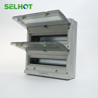 Boîte de distribution extérieure étanche SELHOT SHOW36-2 IP65 36 voies, boîte de combinaison MCB, matériau PC avec serrure, certifiée ISO CE