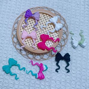 Cuentas de silicona con forma de lazo para la elaboración de joyas, formas de lazo 3D coloridas con colas rizadas, accesorio decorativo de cuentas. - Product Image 4