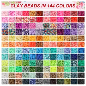 144 colors approximately 19000 pieces 6mm flat soft ceramic bead set box children's handmade puzzle toys