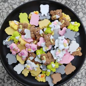 Résine animaux tenant crème glacée Kawaii Cabochon Slime charmes bricolage artisanat accessoires - Product Image 6