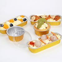 Moules de cuisson commerciales en aluminium de 270ml moule à gâteau jetable avec couvercle en PP à rouleaux à pointes et boîte en aluminium