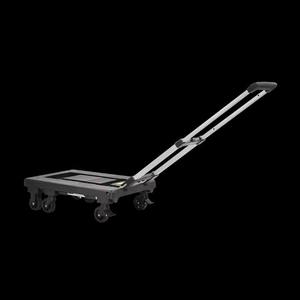 Uni-silent HC-2S tangan lipat portabel truk troli dek 150kg Platform utilitas 6 roda kereta Dolly lipat buatan plastik PP - Product Image 4