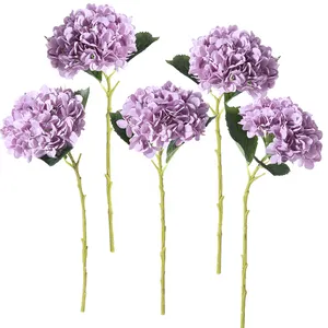 กลีบดอกไฮเดรนเยียเทียม90ชิ้นช่อดอกไม้สำหรับงานแต่งงานดอกไม้สีขาว