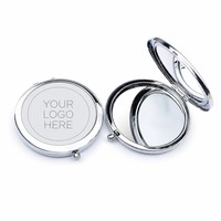 BUYWAY Özel Logo Baskılı Yuvarlak Metal Kompakt Ayna Çift Taraflı Kurumsal Promosyon Hediyesi Toplu OEM İşlemeli İş Hatırası