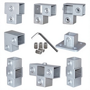 Connecteur en T pour tube carré en alliage d'aluminium avec technologie de moulage, surface polie, diamètre du trou de montage <span class=keywords><strong>30</strong></span> mm, connexion mâle - Product Image 1