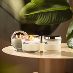 <span class=keywords><strong>Bougie</strong></span> en cire de soja aromatique en cristal tendance de 12 oz, longue durée de combustion, faite à la main, dans un bocal de luxe, pour la maison, le spa, la relaxation, cadeau de Pâques et de Diwali - Product Image 1