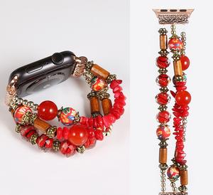 <span class=keywords><strong>Bracelet</strong></span> en perles acryliques faites à la main en <span class=keywords><strong>bois</strong></span> massif de pierre naturelle avec <span class=keywords><strong>bracelet</strong></span> de style bohème pour montre <span class=keywords><strong>Apple</strong></span> pour <span class=keywords><strong>bracelet</strong></span> de montre de bijoux Iwatch - Product Image 4