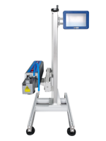 Machine de marquage laser CO2 20W semi-automatique haute précision pour ligne de production, date d'expiration, code de lot, sacs, canettes, pochettes