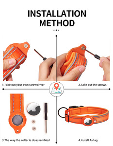 Collares Acolchados <span class=keywords><strong>de</strong></span> Neopreno Cómodos para Mascotas, Collar <span class=keywords><strong>de</strong></span> Nailon Ajustable y Suave para Perros, Collar Reflectante para Perros con Soporte para <span class=keywords><strong>Airtag</strong></span> - Product Image 4