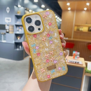 Coque de téléphone avec décoration pailletée et étiquette métallique, protection 2 en 1, Fundas Para Celular pour iPhone 15 14 13 Samsung S22 Xiaomi - Product Image 6