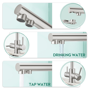 304 Stainless Steel Lead Free Drinking 3 Ways Kitchen Faucet RO Filter Water Tap - Product Image 4