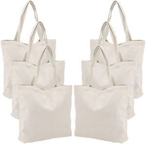 Bolsa de Compras de Algodón Reutilizable Ecológica, Color Beige Crema y Negro, Bolsas de Mano Lisas de Lona con Logotipo para Mujer, Bolsas de Supermercado - Product Image 3