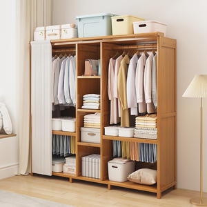 Armoire économique en bois massif à un niveau Nouveau style pour la maison Chambre à coucher à louer Assemblage simple nécessaire pour le salon - Product Image 2