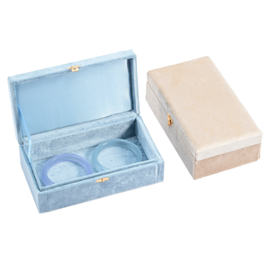 Boîte cadeau de luxe en velours pour bijoux, étui organisateur à couvercle rabattable pour bracelets, boîte de rangement pour bracelets en jade, emballage de joaillerie fine pour femmes - Product Image 1