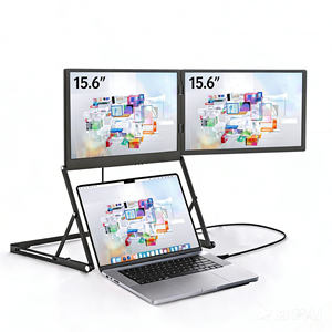 จอภาพพกพาแบบพับได้ขนาด 15.6 นิ้ว จอแสดงผล IPS LCD แบบคู่ สำหรับต่อขยายหน้าจอแล็ปท็อป ชนิด Type C เหมาะสำหรับธุรกิจและสำนักงาน - Product Image 1