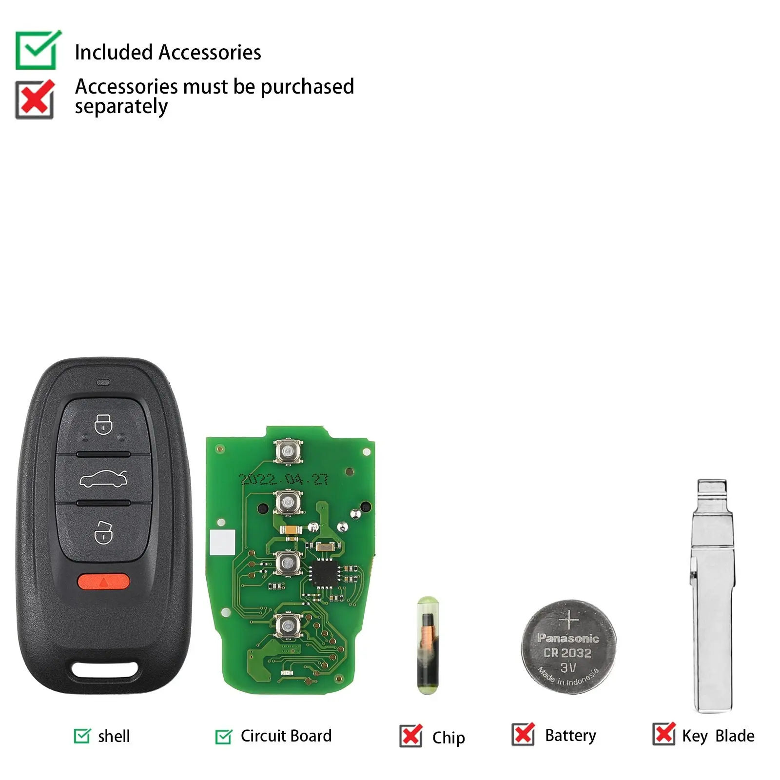 Xhorse VVDI A754J स्मार्ट कुंजी XSADJ1GL 315MHZ VVDI BCM2 एडाप्टर के साथ काम करता है