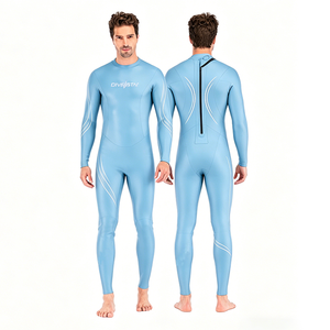 DIVESTAR-Combinaison Triatlon étanche en néoprène 3mm couleur or lisse avec fermeture à glissière au dos pour hommes, combinaison de plongée gratuite - Product Image 4