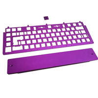 Caja de teclado de aleación de aluminio anodizado de metal personalizado de fábrica, placa de mecanizado CNC, Teclado mecánico