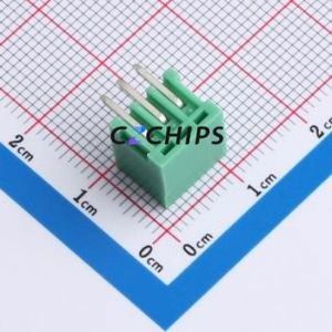 MX2EDGRC-2.54-03P-GN01-Cu-A Plug-in Terminal Block Bent Lead Through Hole,P=2.54mm Board-to-Board / Socket - Closed 1x3P 2.54mm - Product Image 2
