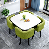 Ensemble de table et 4 chaises GEDO au design moderne et élégant en MDF carré, tables et chaises de restaurant