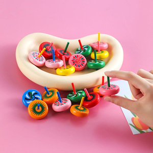 Toupie en bois de couleur arc-en-ciel pour enfants, jouet anti-stress unisexe, âge 5 à 7 ans - Product Image 2