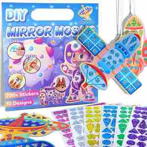 Baby Boys Girls Gift Foil Art Craft Painting Diy <b>Backpack</b> Luggage Tags Space Theme <b>Kids</b> Activity Mosaic Sticker Kits - Product Image 1
