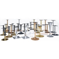 Base de table moderne en métal blanc et noir, style trompette/tulipe, en aluminium et acier, pour tables de salle à manger et mobilier d'extérieur, pieds de table en marbre