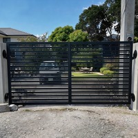 Portails d'entrée pour maison en alliage d'aluminium, design moderne avec passage piétonnier, 16 pieds, 18 pieds, 20 pieds
