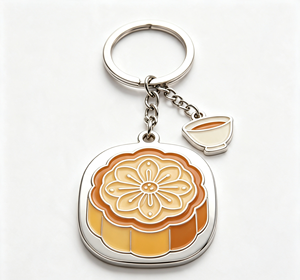 Custom Enamel Mooncake Keychain Metal <b>Bag</b> Charm Logo <b>Key</b> <b>Ring</b> Festival Souvenir Gift - Product Image 3