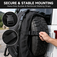 Sac de rangement imperméable pour pneu de secours avec deux poches latérales pour porte-équipement arrière de 4x4, SUV, camion, pour les voyages d'aventure hors route