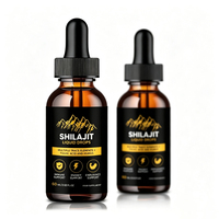 Gouttes de Shilajit Pur de l'Himalaya avec Oligo-éléments et Acide Fulvique pour un regain d'énergie naturel, soulagement du stress, végétalien, marque privée pour adultes