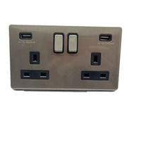 Offre Spéciale pour la maison pour le bureau sans vis poli chrome 2 gang 2 ports chargeur usb 13A prise de courant murale