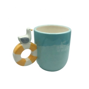 Venta caliente taza de café de cerámica de logotipo personalizado con <span class=keywords><strong>el</strong></span> mango de <span class=keywords><strong>el</strong></span> <span class=keywords><strong>pato</strong></span> en forma de - Product Image 4