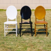 Chaise Chiavari ovale empilable en résine blanche pour réception de mariage, hôtel, événement, location de chaises de fête