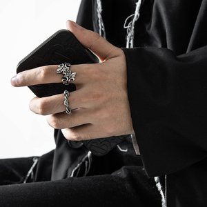 <span class=keywords><strong>Bague</strong></span> Chrétienne VAF Cross Crossiant en Acier Inoxydable, Anillos Religiosos Cristianos, Motif Fleur et Vigne - Product Image 6