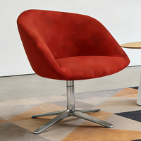 Fauteuil de bureau ergonomique moderne avec hauteur réglable, pivotant, en tissu, pour réception, salon, base en métal