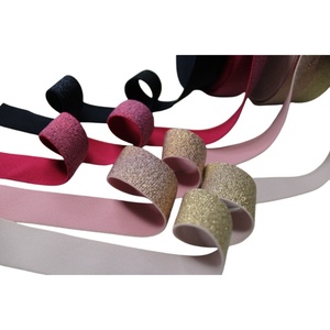 Dây đeo cổ tay thoáng khí vải Tùy chỉnh màu Nylon Polyester dệt lurex kim loại đàn hồi cho váy - Product Image 5