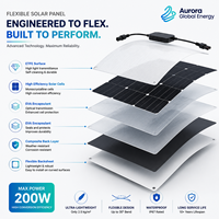 Panneau solaire flexible 200W, design ultra-fin pour installation sur surfaces courbes et applications solaires mobiles