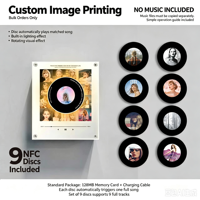 Boîte à musique en acrylique avec enregistreur CD, disque rotatif magnétique personnalisé avec capteur NFC, aimant de réfrigérateur audio