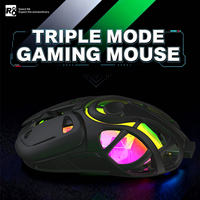 OEM Mouse Gaming nirkabel, tetikus Game kantor e-sport dapat diisi ulang Mode Tri ringan