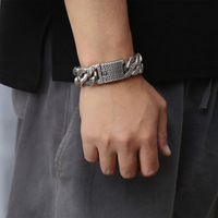 2025 hommes rétro 22cm en acier inoxydable Bracelet lien cubain plaqué or breloque boule motif religieux mode chaîne lien Bracelets