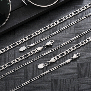 Wholesale Fashion Jewelry 3mm 18K Gold Plated Link Stainless Steel Figaro Rope Cuban <b>Chain</b> Women Necklace Mens <b>Chains</b> - Product Image 5